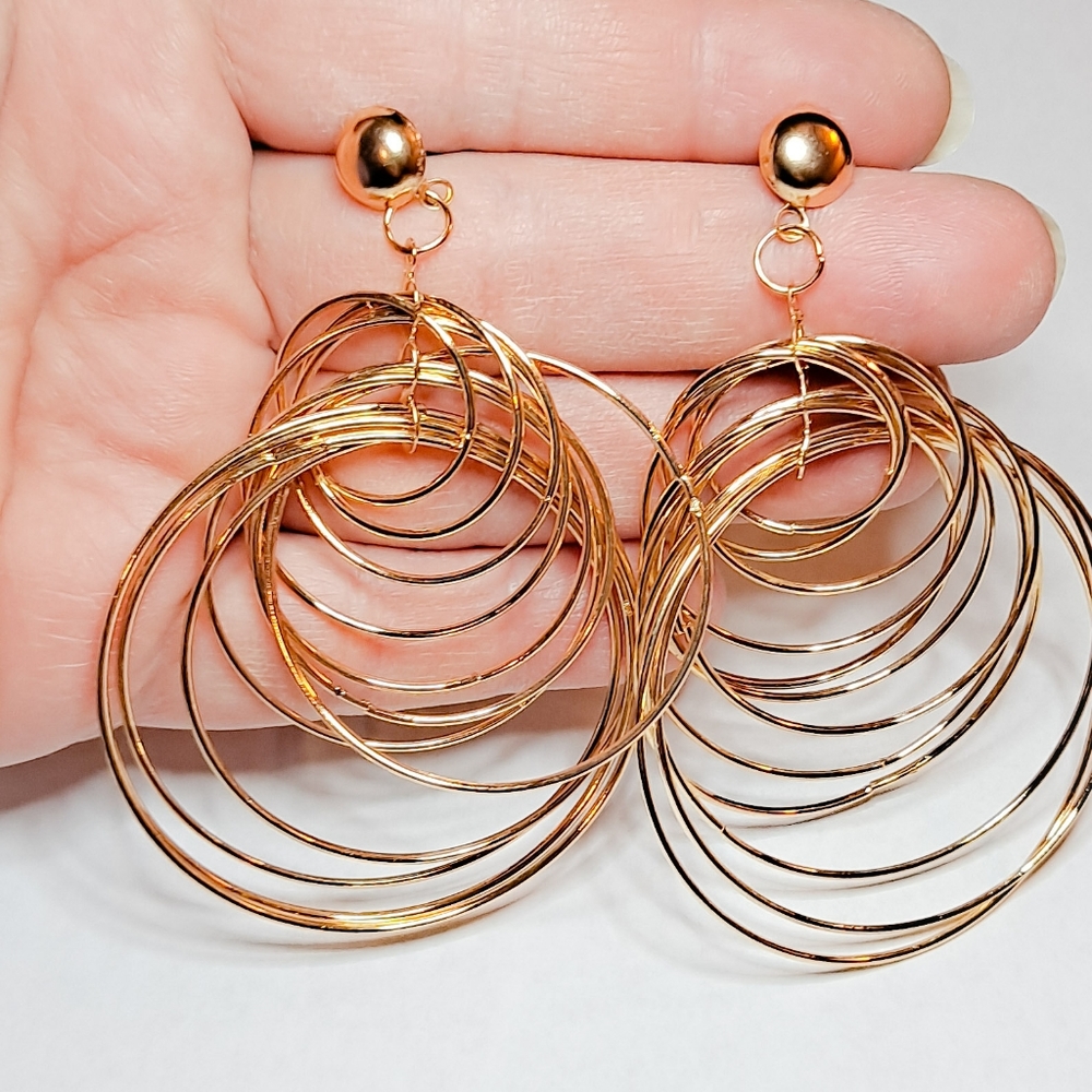 🎀Fun, Fashionable Circular Dangle Earrings - Picture 5 of 8